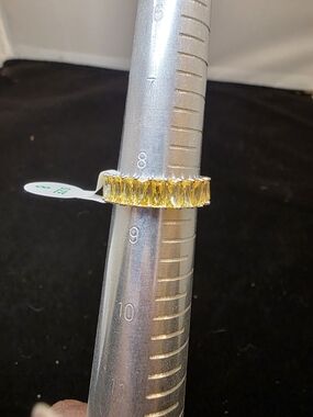 Lemon Quartz Crystal Eternity Band